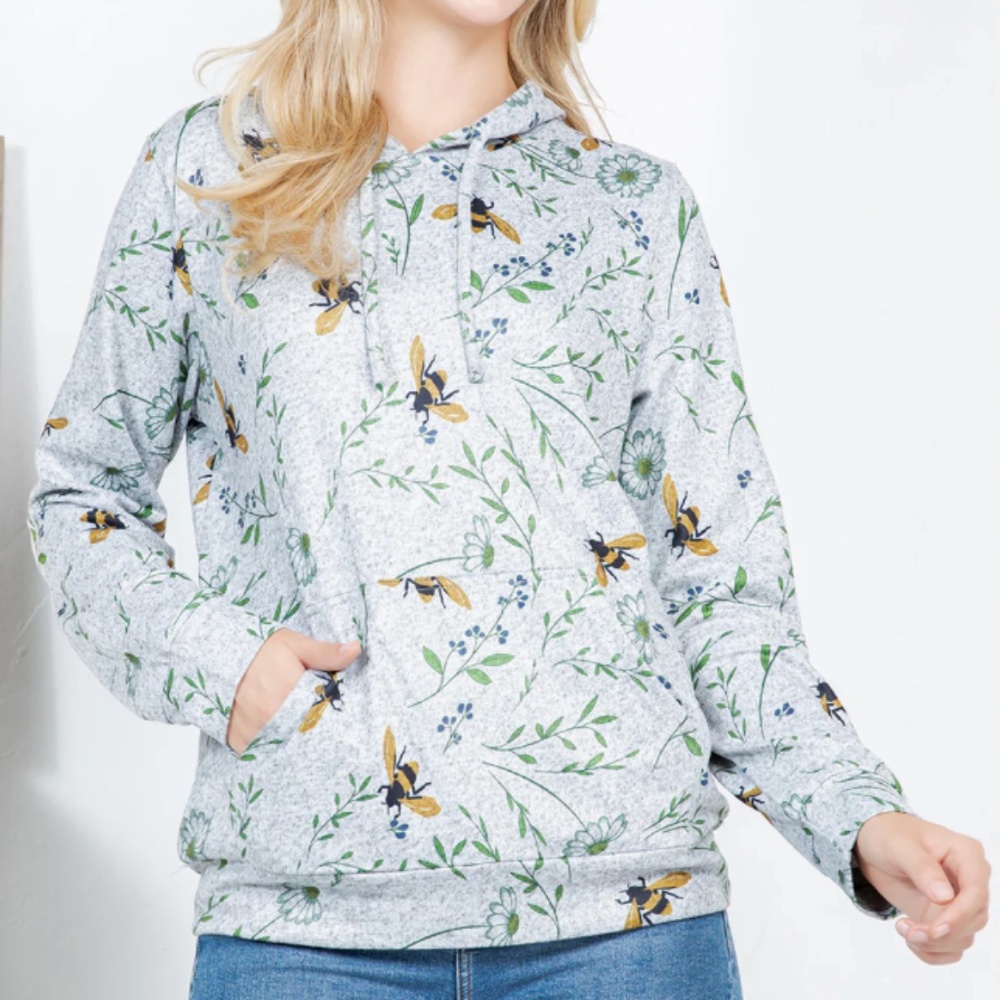 LA Soul light weight soft hoodie with bees on it